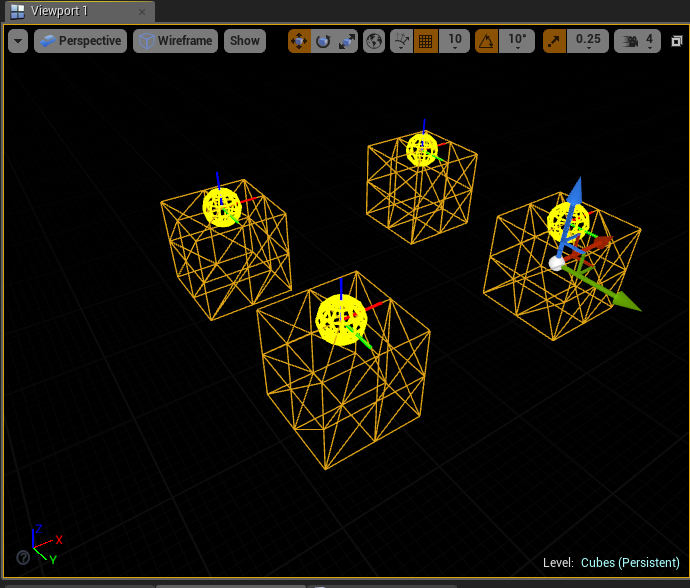 A pivot preset preview wire sphere and coordinate lines shown in the viewport.