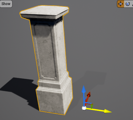 A temporary pivot adjustment using Alt plus middle mouse drag on the transform widget.