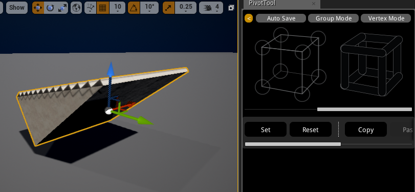 A temporary pivot active during transform and then reverted after reselection.